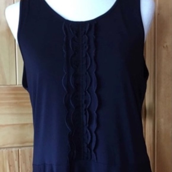 Banana Republic Blue Peplum Ruffle Tank S - Picture 2 of 14